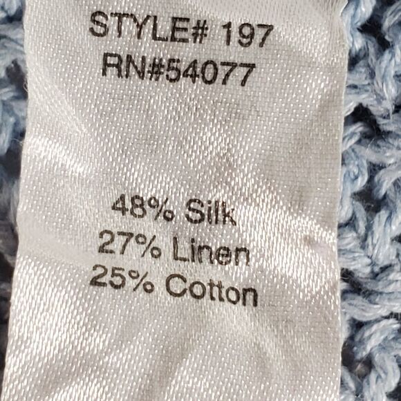 🔺️Cabi Blue Silk Blend Knit Hi-Low Sleeveless Sweater XSmall - Picture 10 of 14